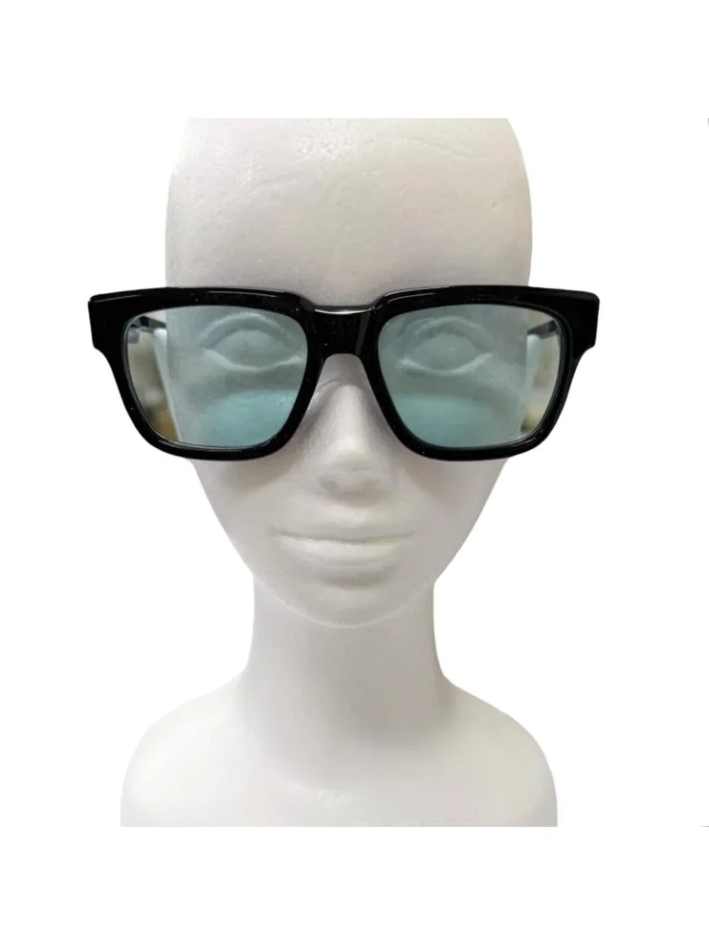 Chrome Hearts Box Officer Lame Dagga Sunglasses Black Blue Lens 56 Eyewear